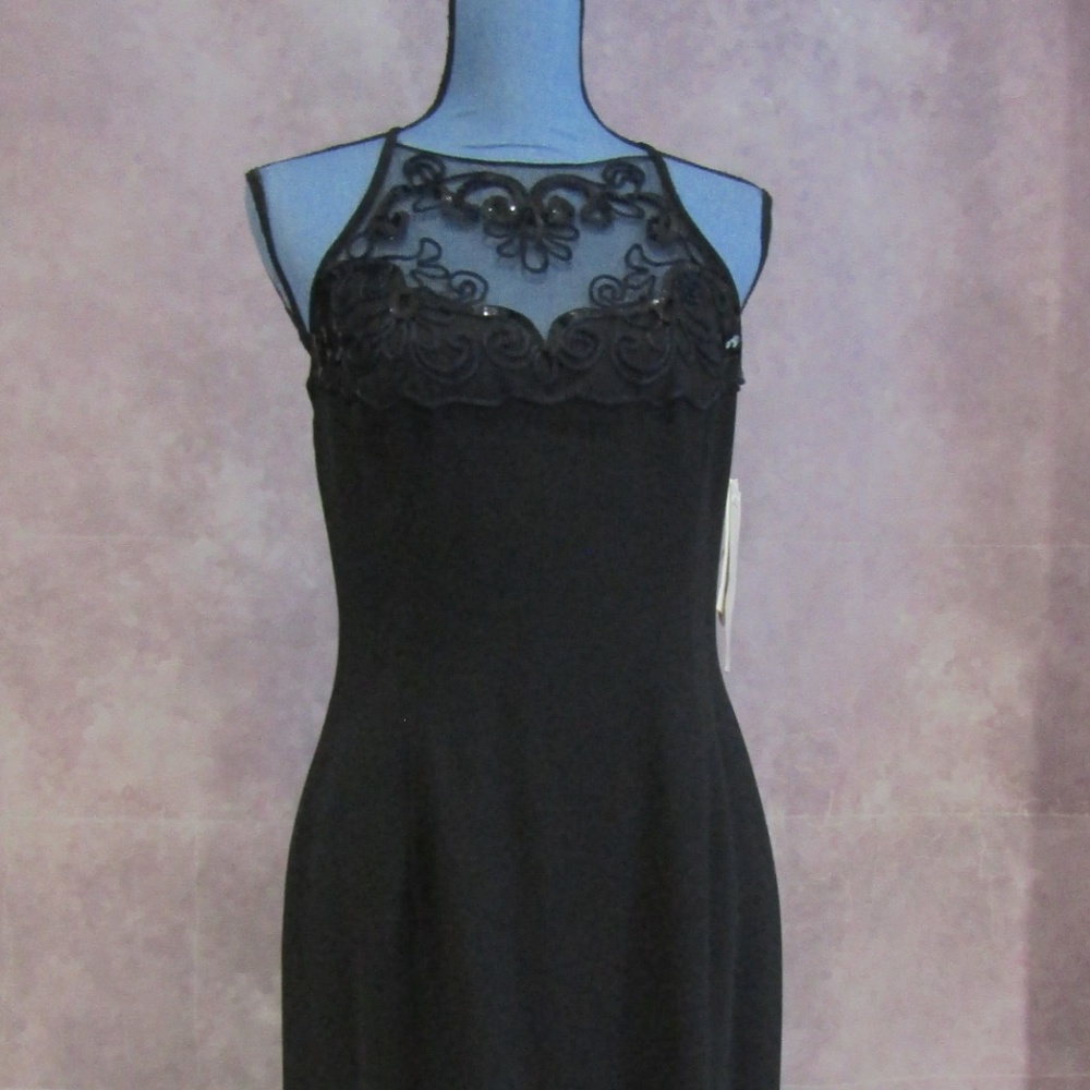 Vintage NEW Scott McClintock Sequin Black Gown - Picture 2 of 6